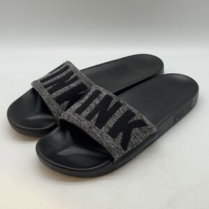 Victoria's Secret PINK Seamless Slides Women's 9/10 Gray Black Beach Sandals